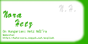 nora hetz business card